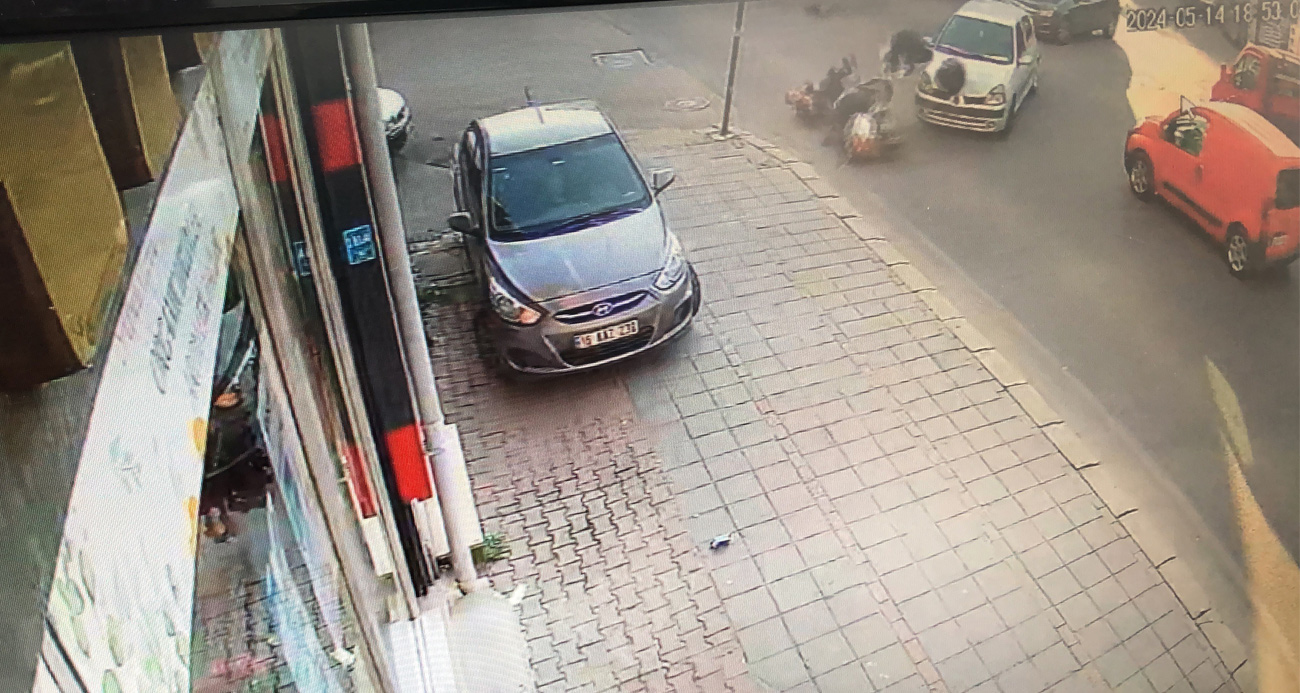 Tekirdağ’da 2 kişinin yaralandığı kaza kamerada