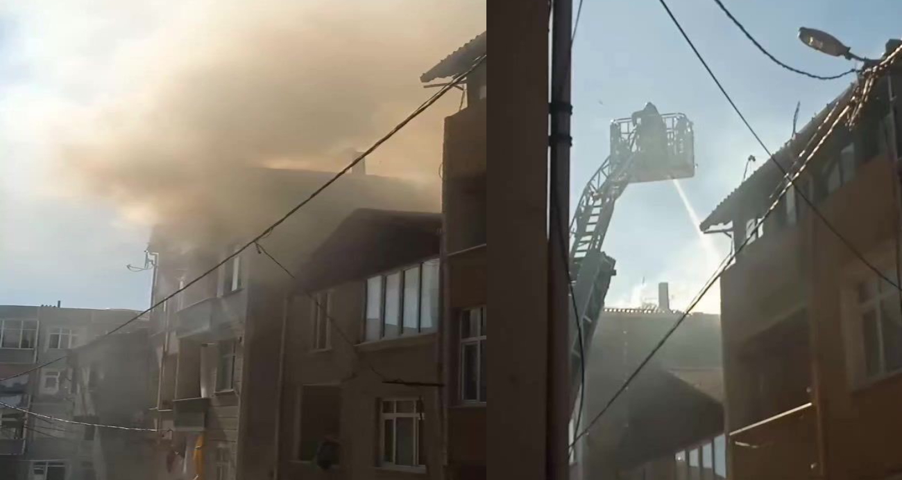 Küçükçekmece’de korkutan yangın: Mangal yaparken çatıyı yaktı