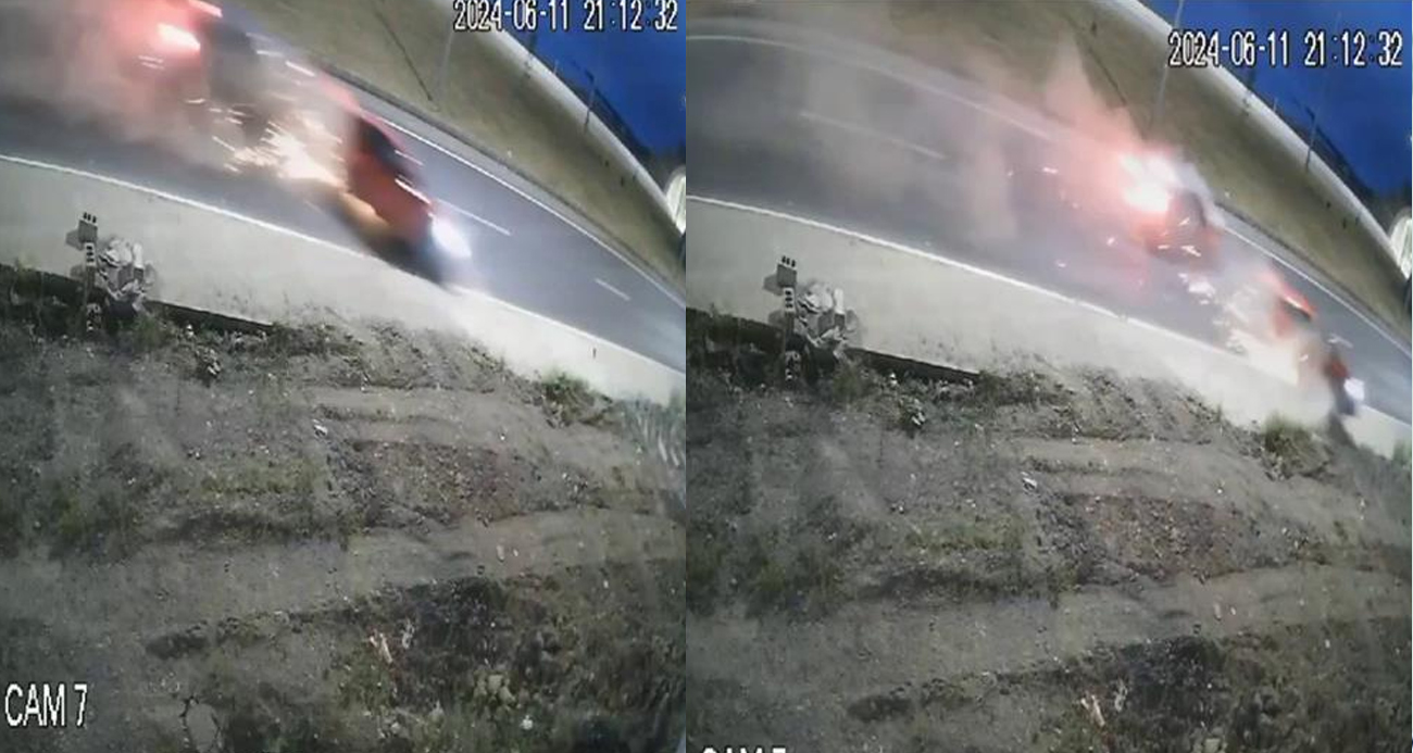 Zonguldak’ta iki aracın çarpıştığı kaza kamerada: 2 yaralı