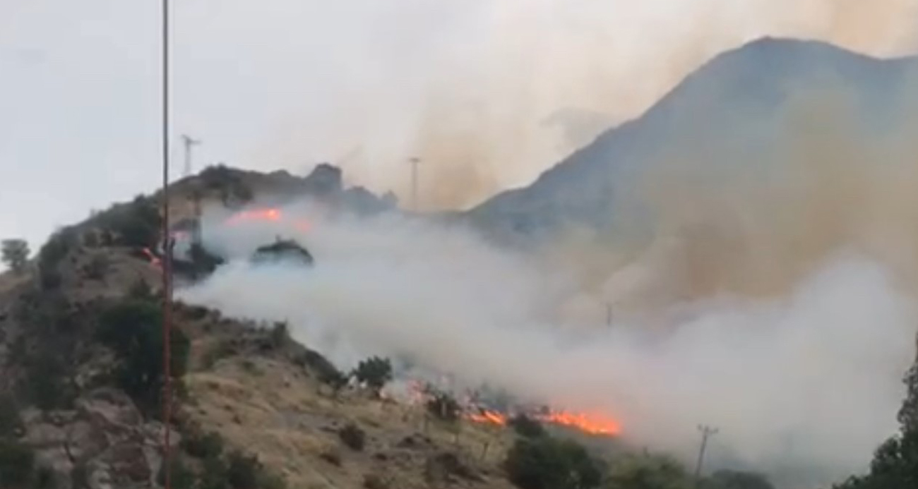 Hakkari’de anız yangını yerleşim yerlerine sıçradı