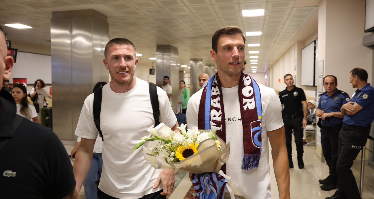 Trabzonspor’un yeni transferleri Borna Barisic ve John David Lundstram Trabzon’da