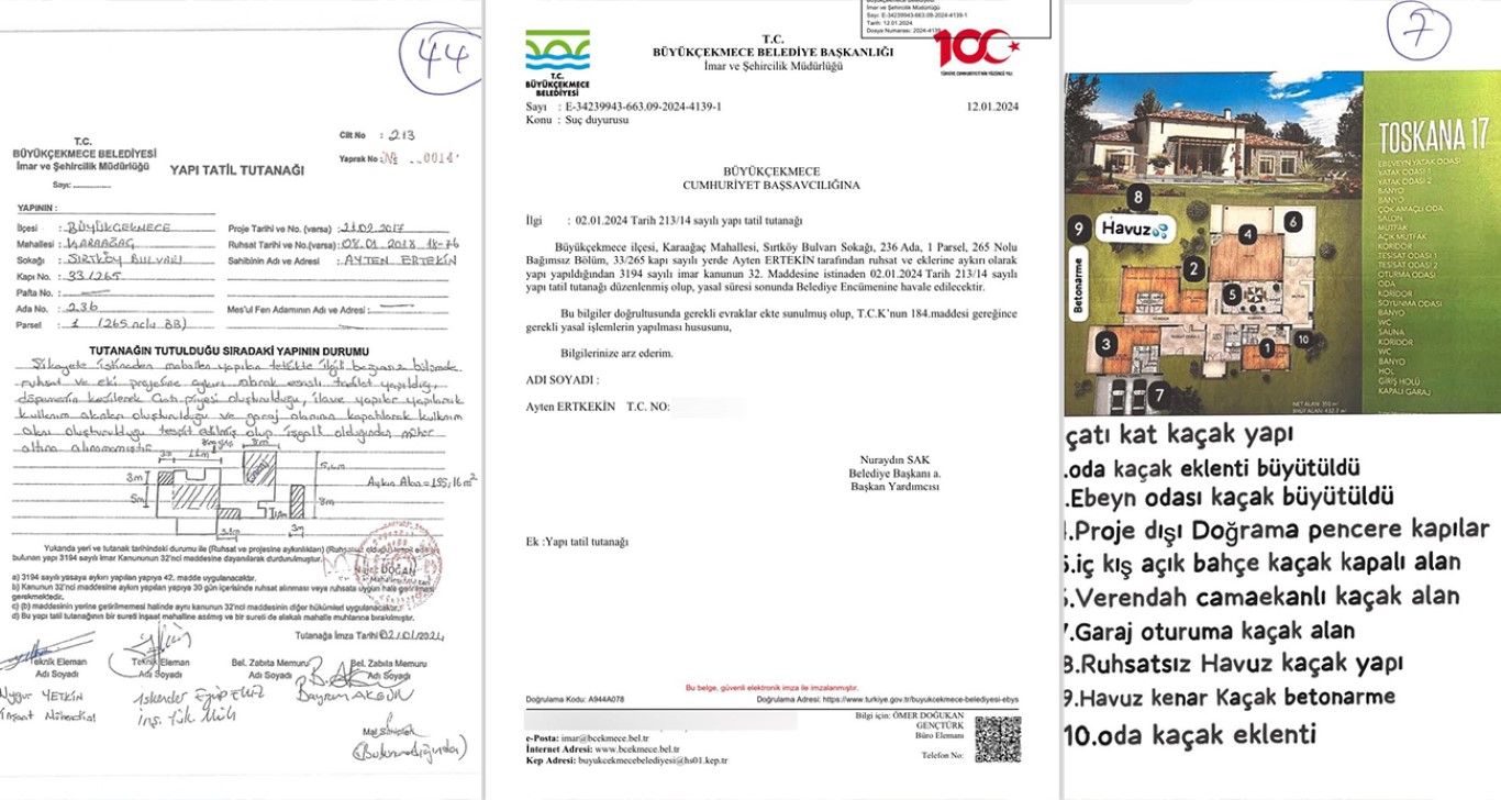 Ultra lüks villaya kaçak kat çıktı