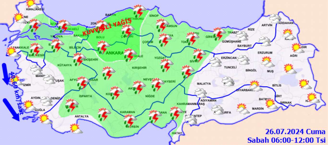 Bugün hava nasıl olacak? 26 Temmuz 2024 hava durumu...