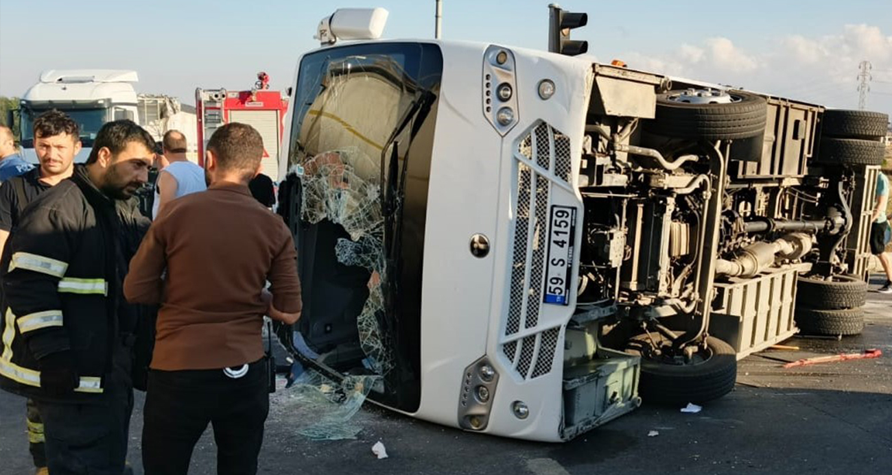 Tekirdağ’da işçi servisi kazası: 11 yaralı
