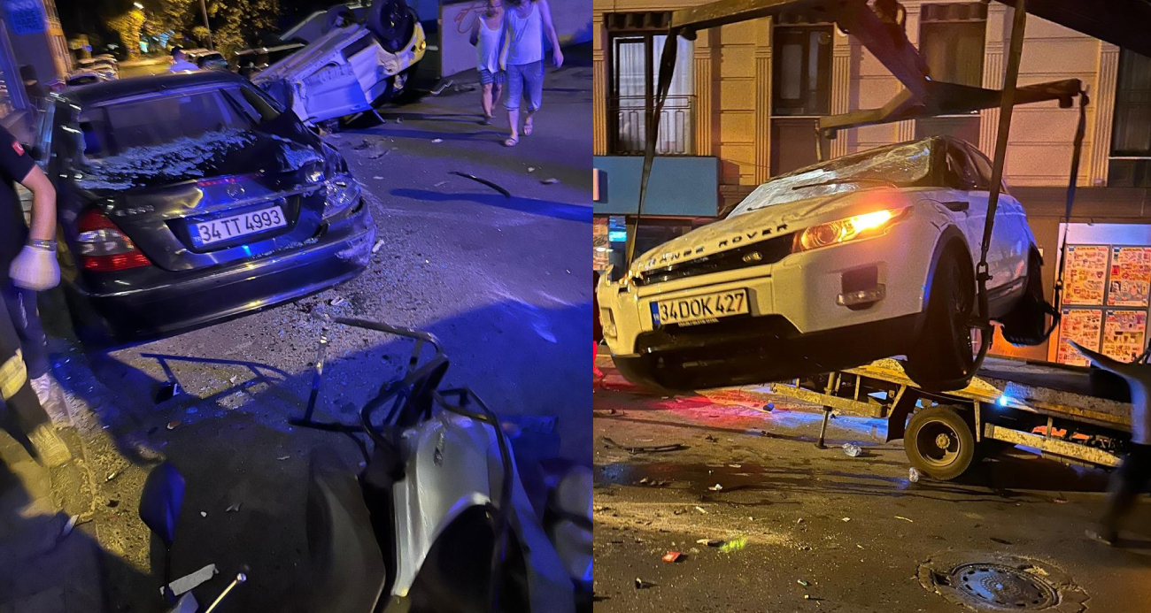 Beşiktaş’ta feci kaza: Takla atıp yolda yürüyen genç kadının ağır yaralanmasına neden oldu