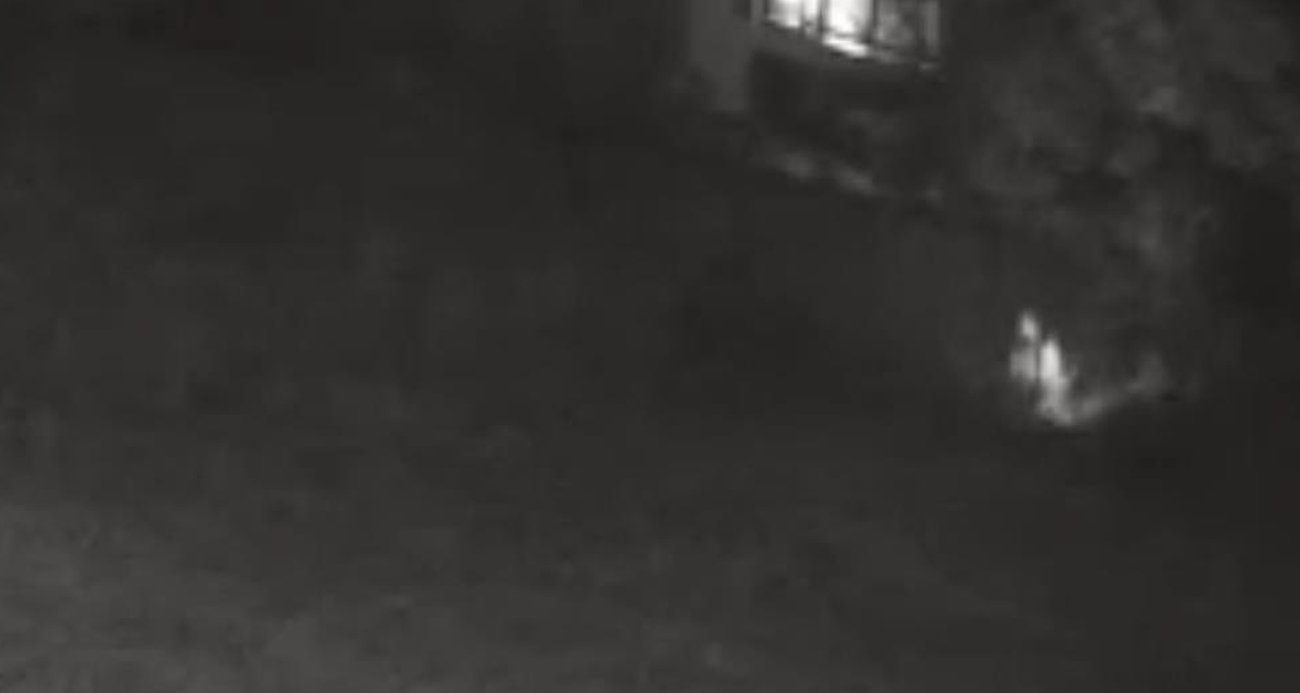 Bozcaada’da otluk alanı ateşe veren bir kişi güvenlik kamerasına yansıdı