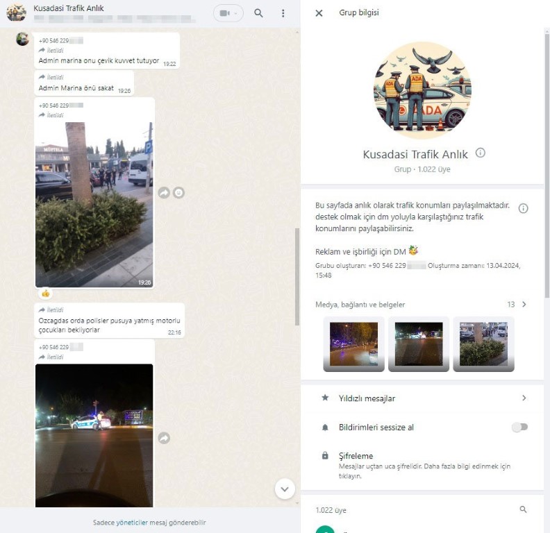 Polisin yaptığı denetimlerden kaçmak isteyenler ’whatsapp’ grubu kurmuş