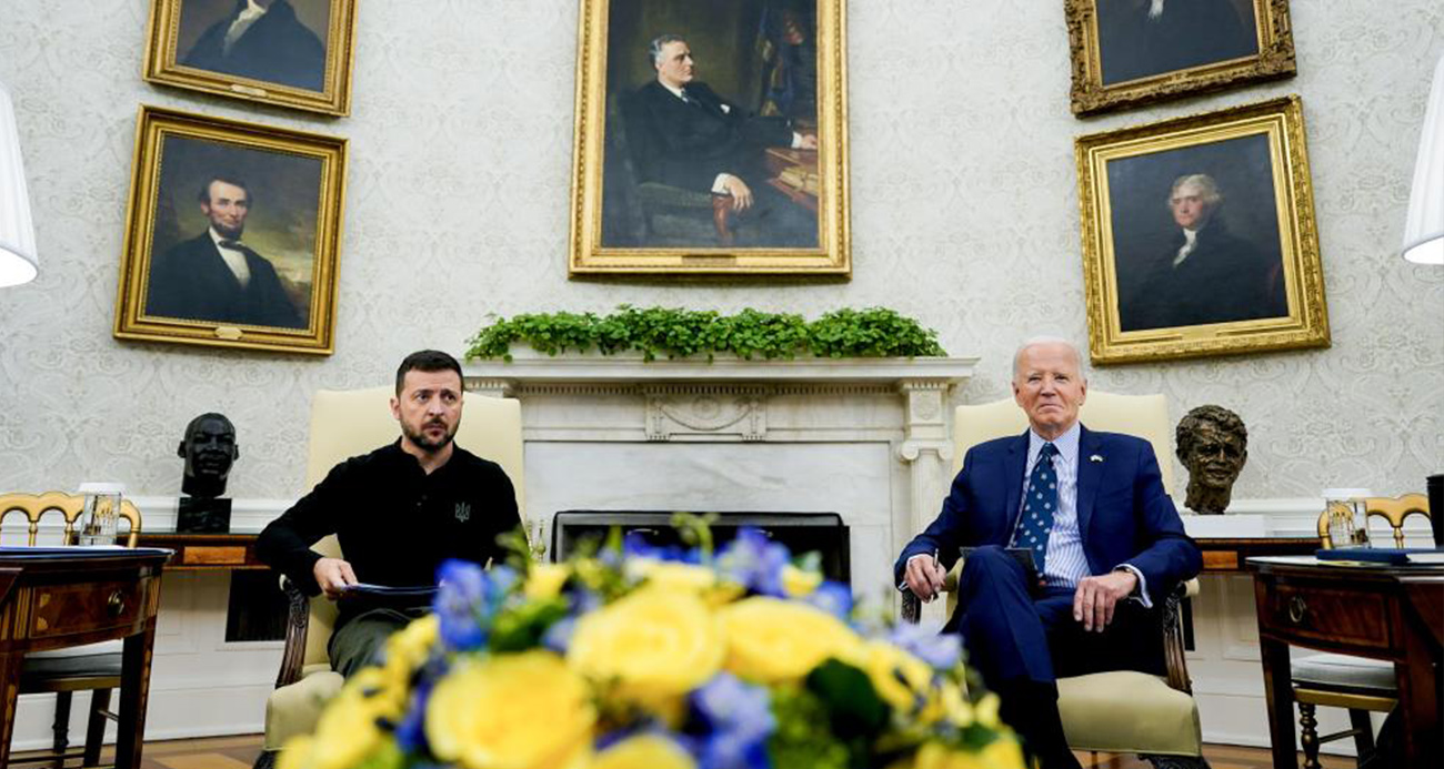 ABD Başkanı Joe Biden ile Ukrayna Devlet Başkanı Vladimir Zelenskiy, Beyaz Saray'da bir araya geldi.