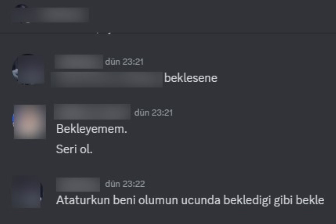 Erişim engeli getirilen Discord’da milli değerlere ve katledilen genç kıza küfürler yağdırdılar