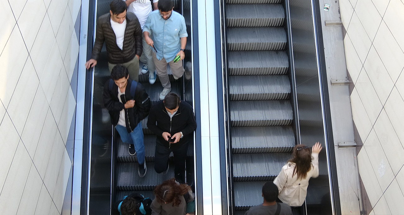 Taksim Metrosu’nda yürüyen merdiven çilesi