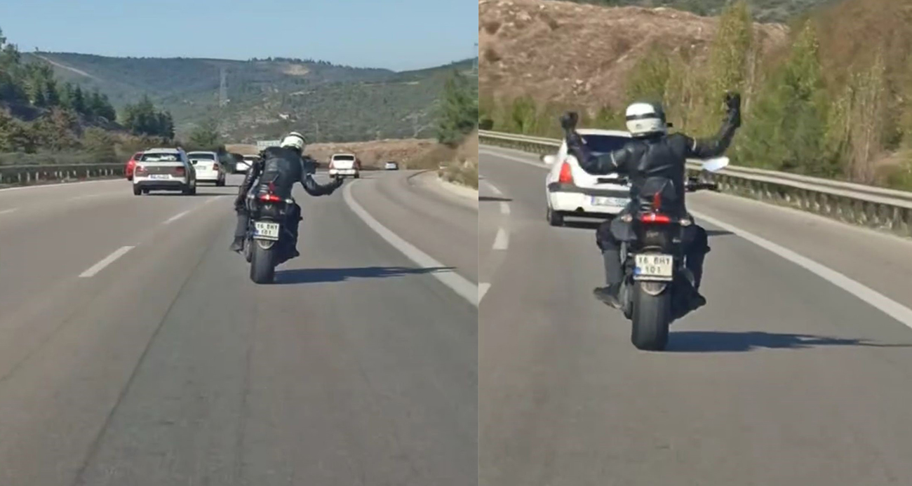 Motosiklet üzerinde dans edip kilometrelerce ilerledi