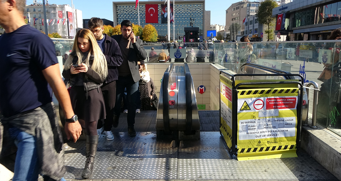 Taksim’de asansör ve yürüyen merdiven arızası vatandaşları mağdur etmeye devam ediyor