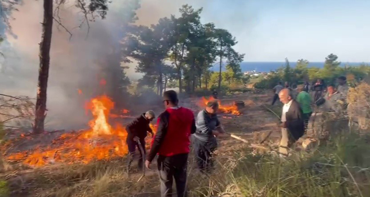 Antalya’da hava aracı ormanlık alana düşüp infilak etti