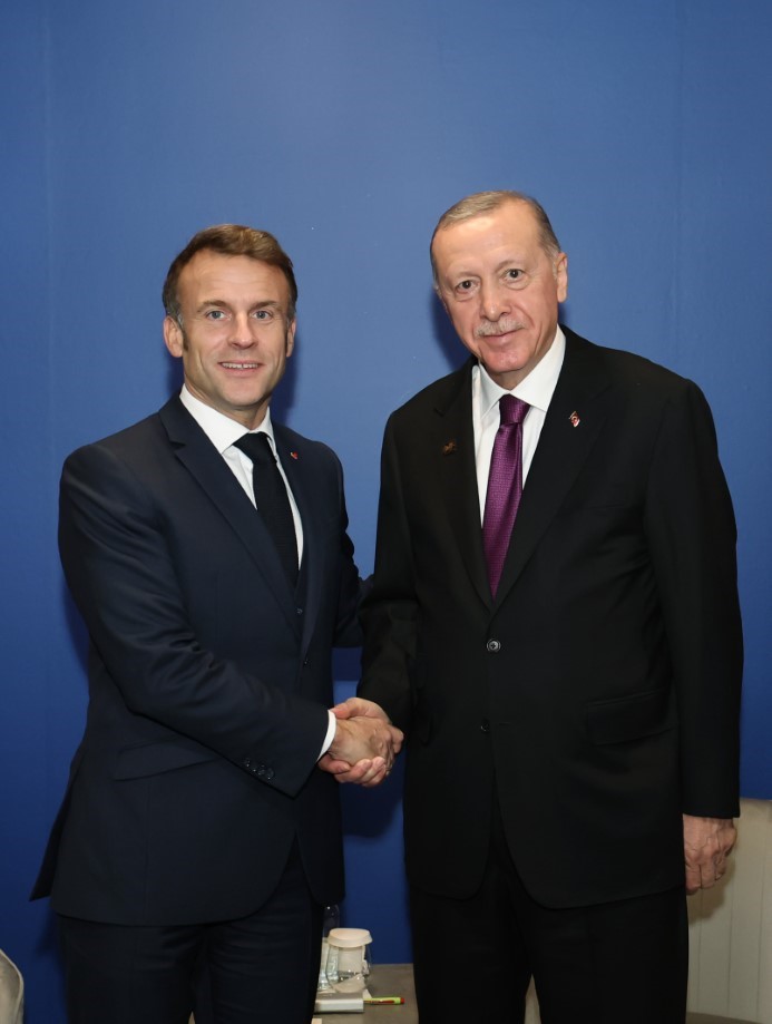 Cumhurbaşkanı Erdoğan, Fransa Cumhurbaşkanı Macron ile görüştü