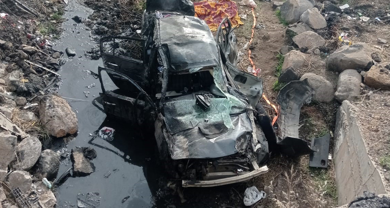 Otomobil atık su kanalına düştü: 1 ölü, 7 yaralı