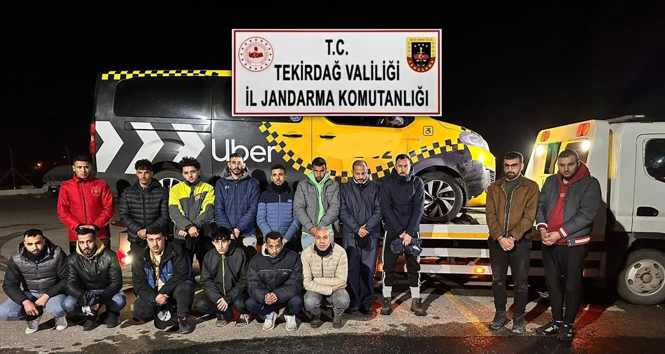 Tekirdağ’da göçmen kaçakçılığı: 14 göçmen ve 2 organizatör yakalandı