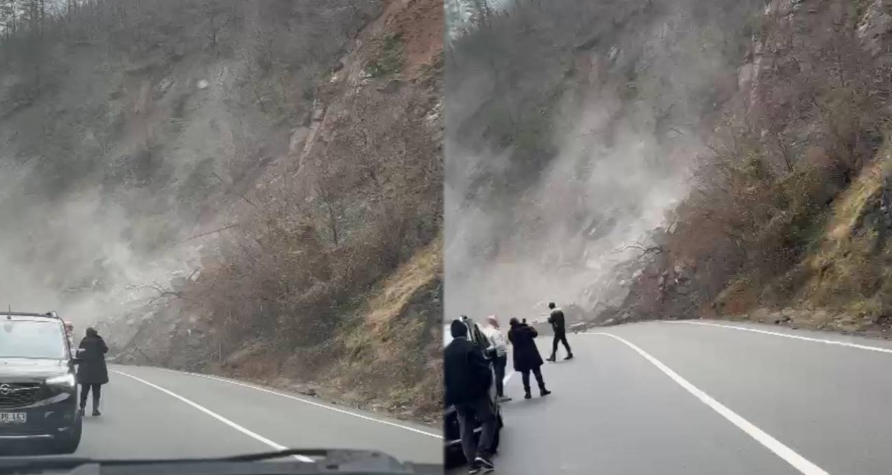 Artvin’deki heyelan anı kameraya yansıdı