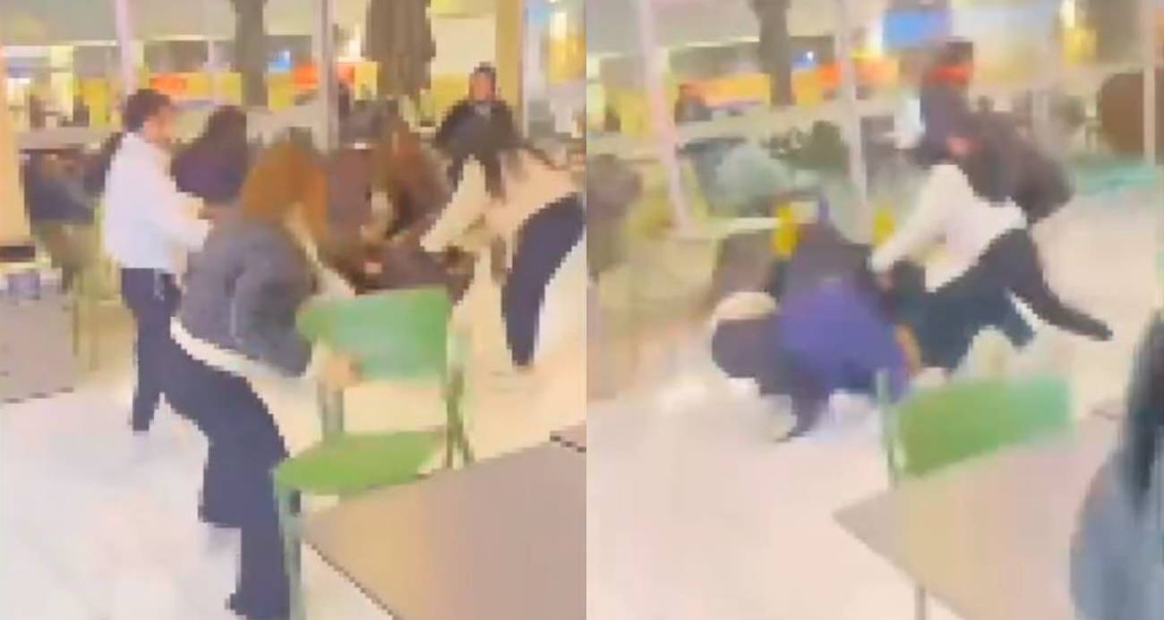 Kızlar arasında çıkan kavgada tekme, yumruk ve sandalyeler havada uçuştu