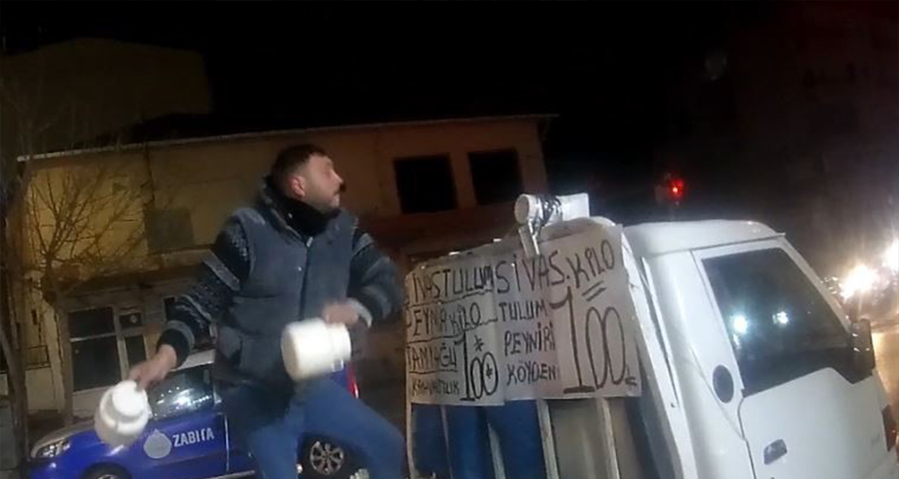 Tekirdağ’da zabıta ile peynir satıcıları arasında arbede: Peynirleri yola fırlattılar