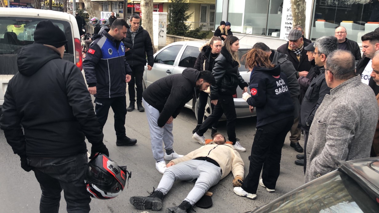 Tekirdağ’da yürekleri ağza getiren kaza kamerada