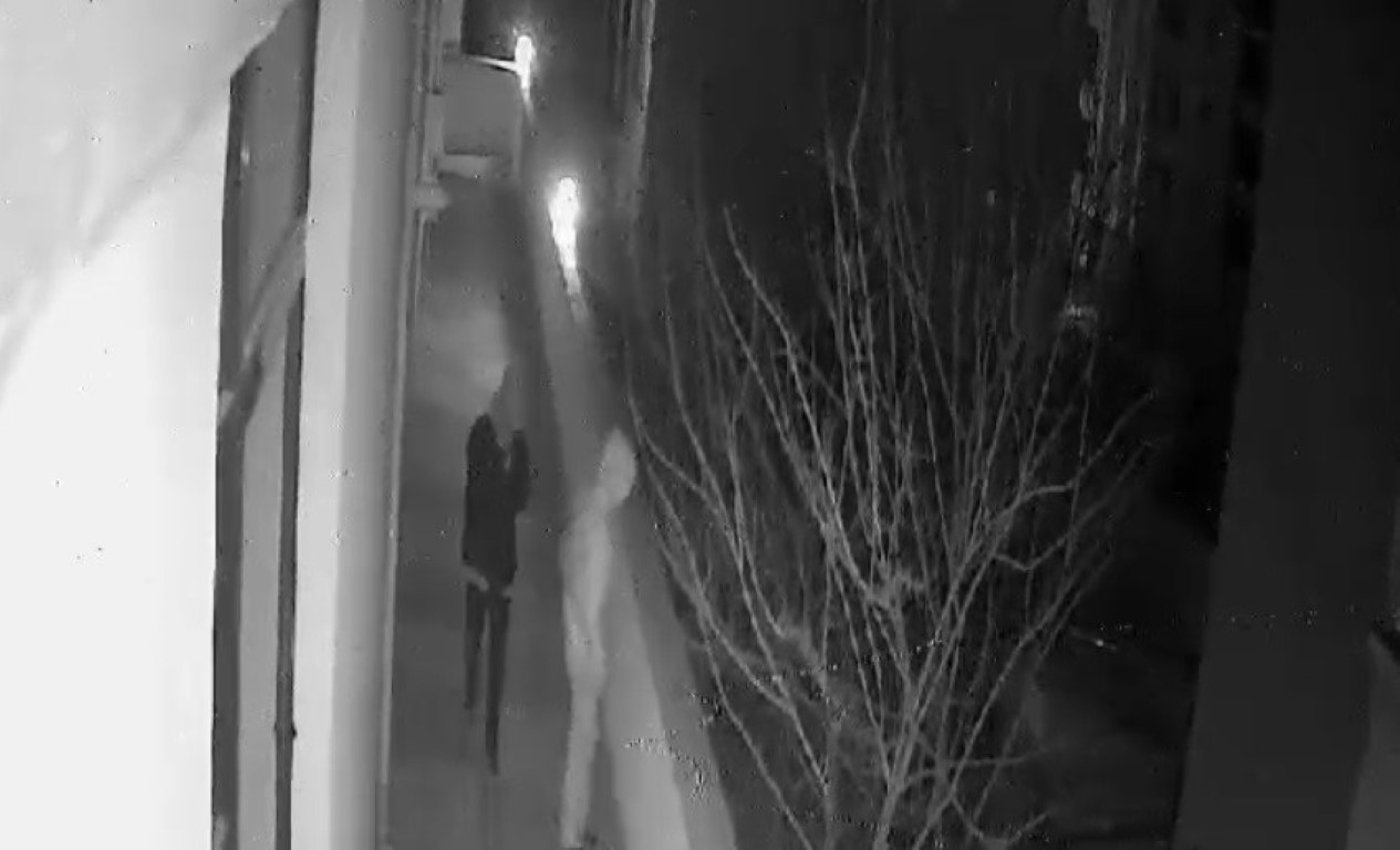 Kar maskesi takıp market etrafında dolaşırken Roman havası oynadılar