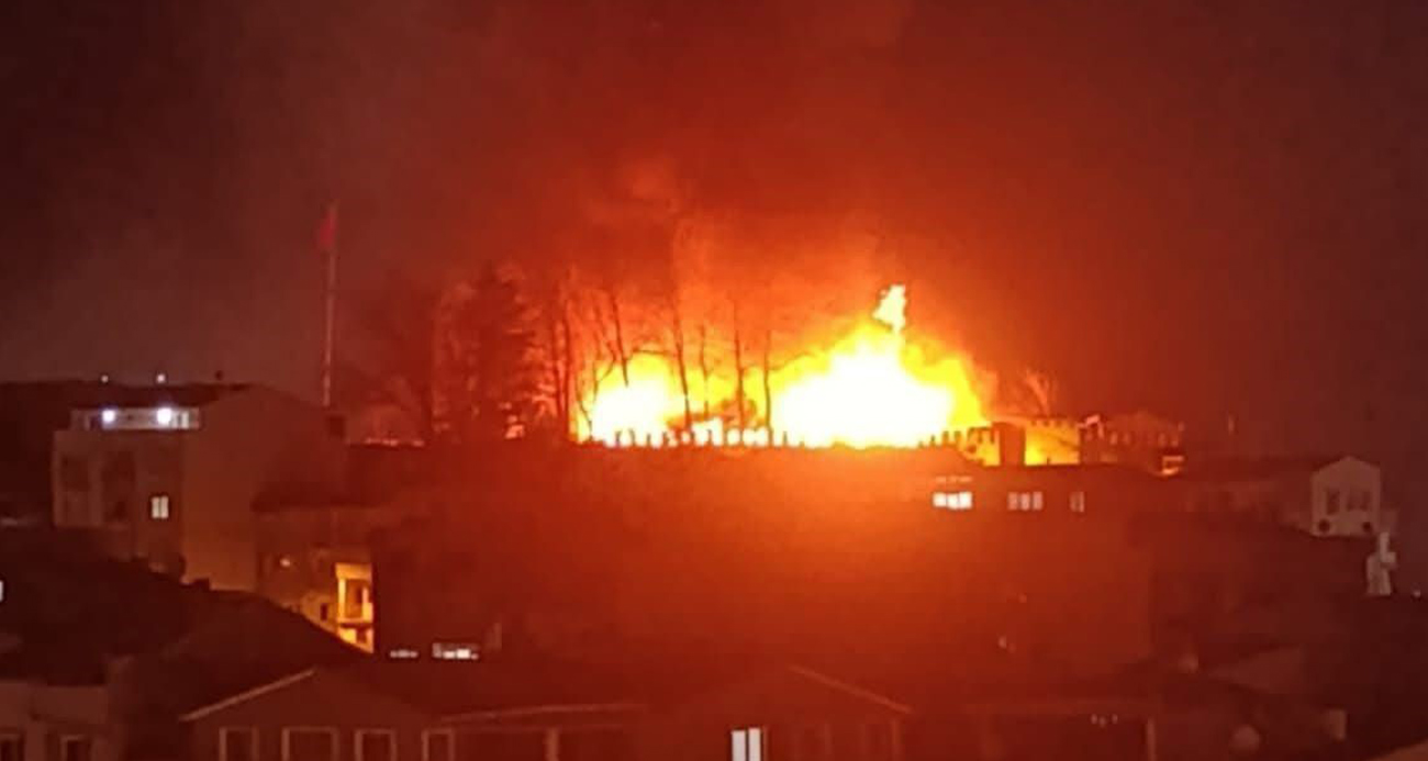 Bursa’da tarihi Kestel Kalesi alevlere teslim oldu