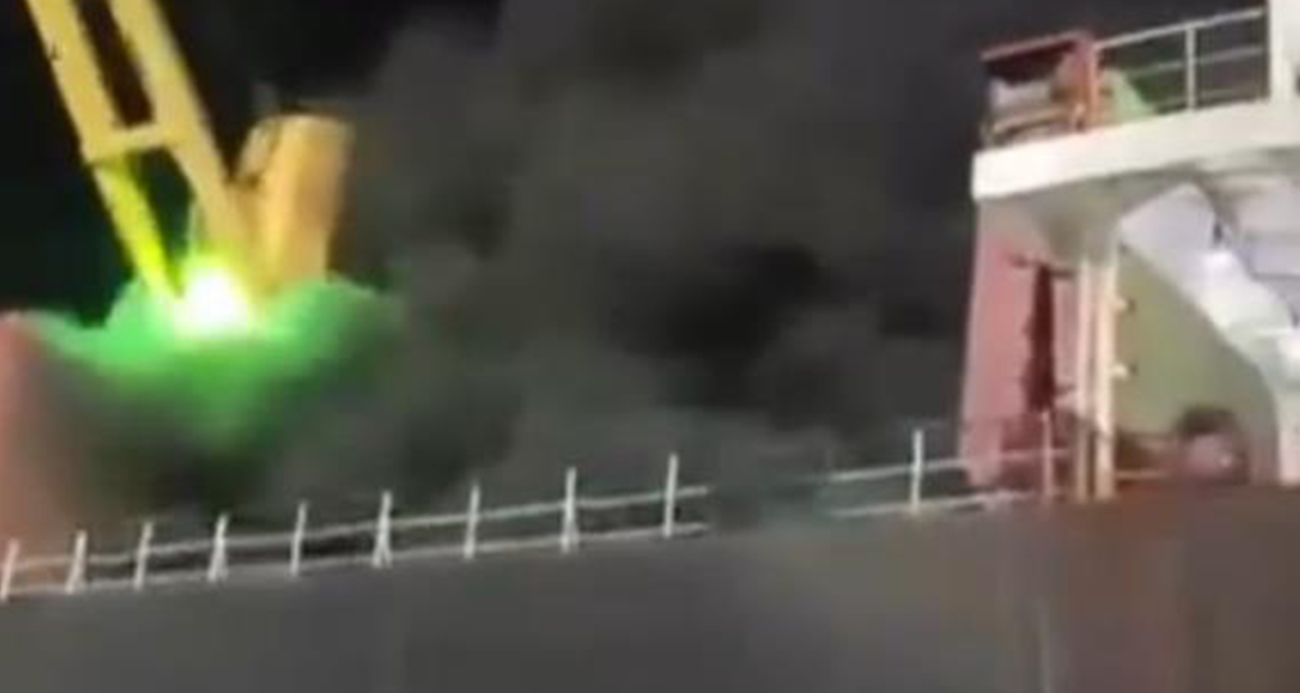 Adana’da limanda gemi yangını