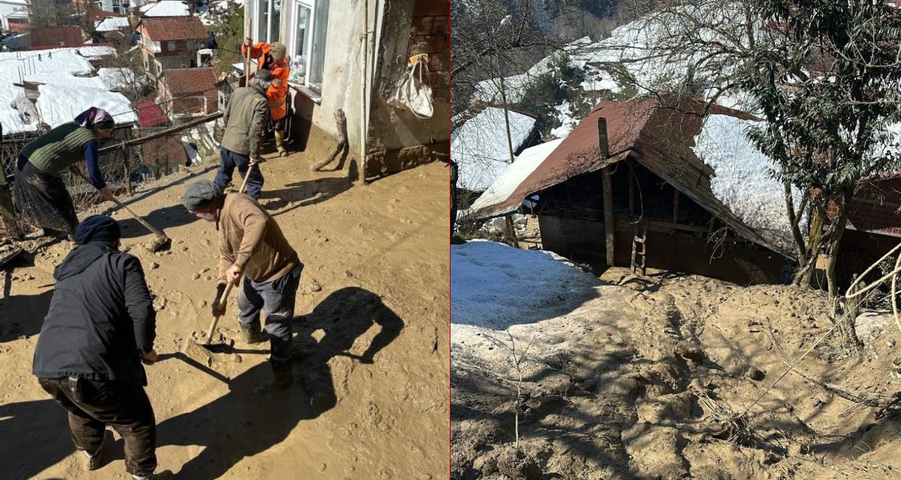Rize’de heyelan: 4 ev tahliye edildi