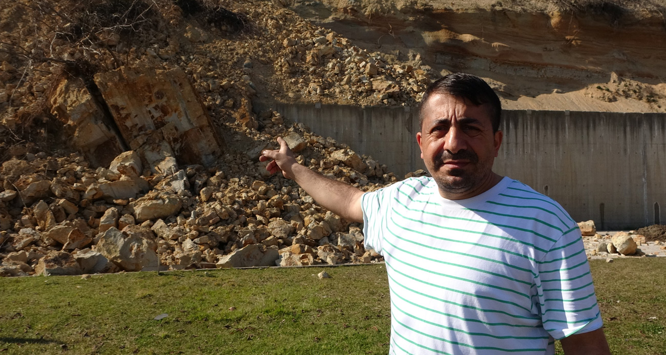 Heyelandan saniyeler ile kurtulan vatandaş: "Burada her yıl 1-2 kere aynı olay oluyor"