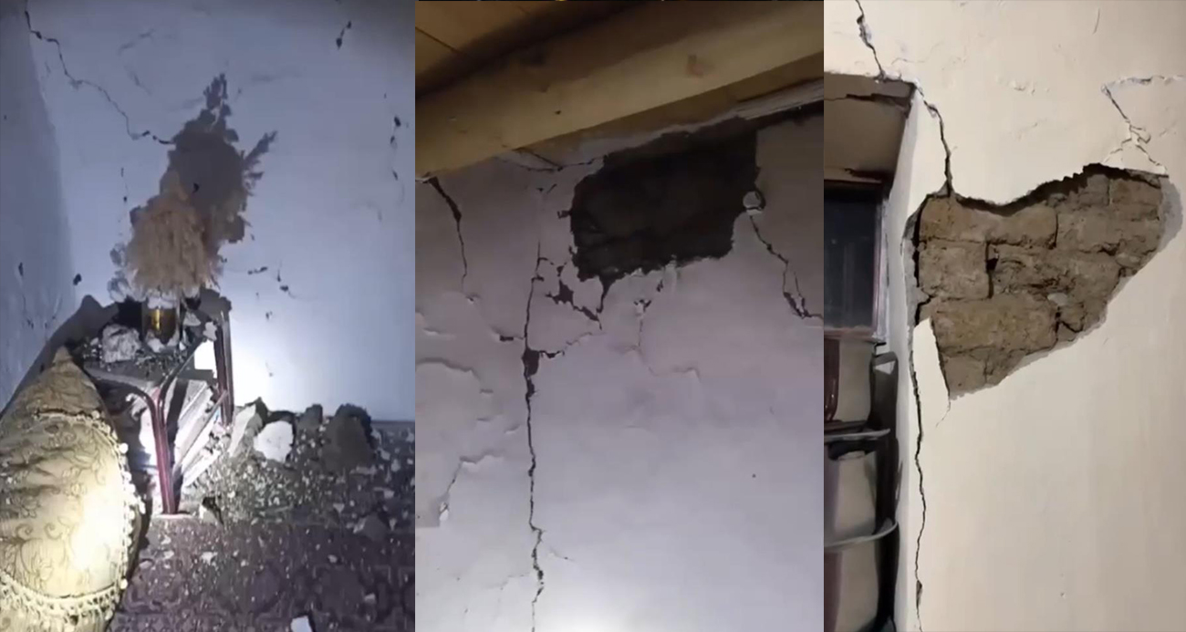 Yüksekova’da yaşanan deprem sonrası evlerde çatlaklar meydana geldi
