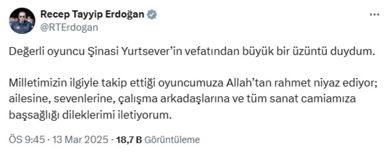 Usta oyuncu Şinasi Yurtsever hayatını kaybetti