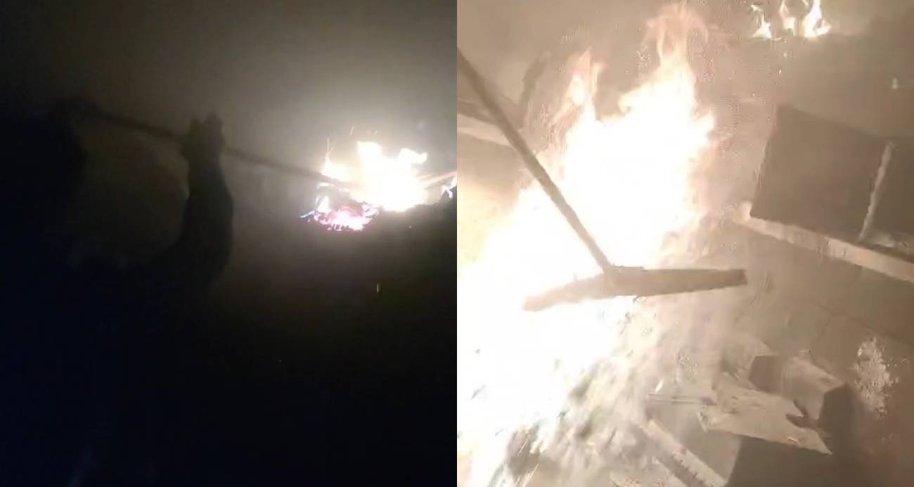 Dükkanının yandığını cep telefonundan gördü