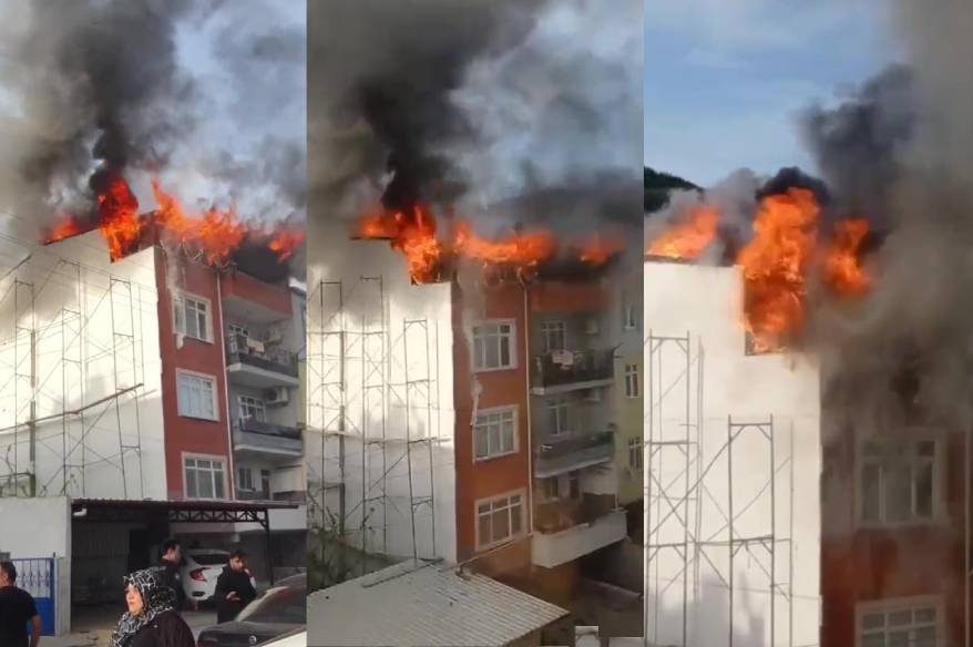 Çatı katında çıkan yangın yürekleri ağza getirdi