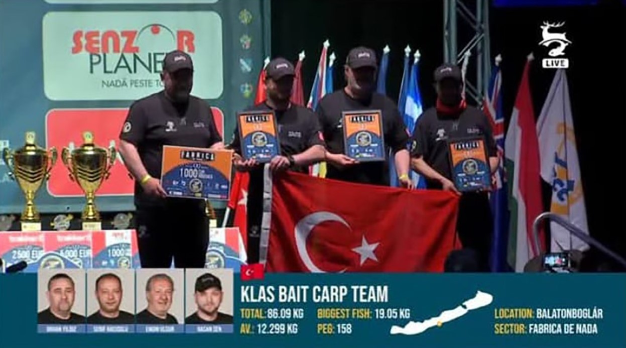 IBCC International Balaton Carp Cup yarışmasında Türk takımı sektör üçüncüsü oldu