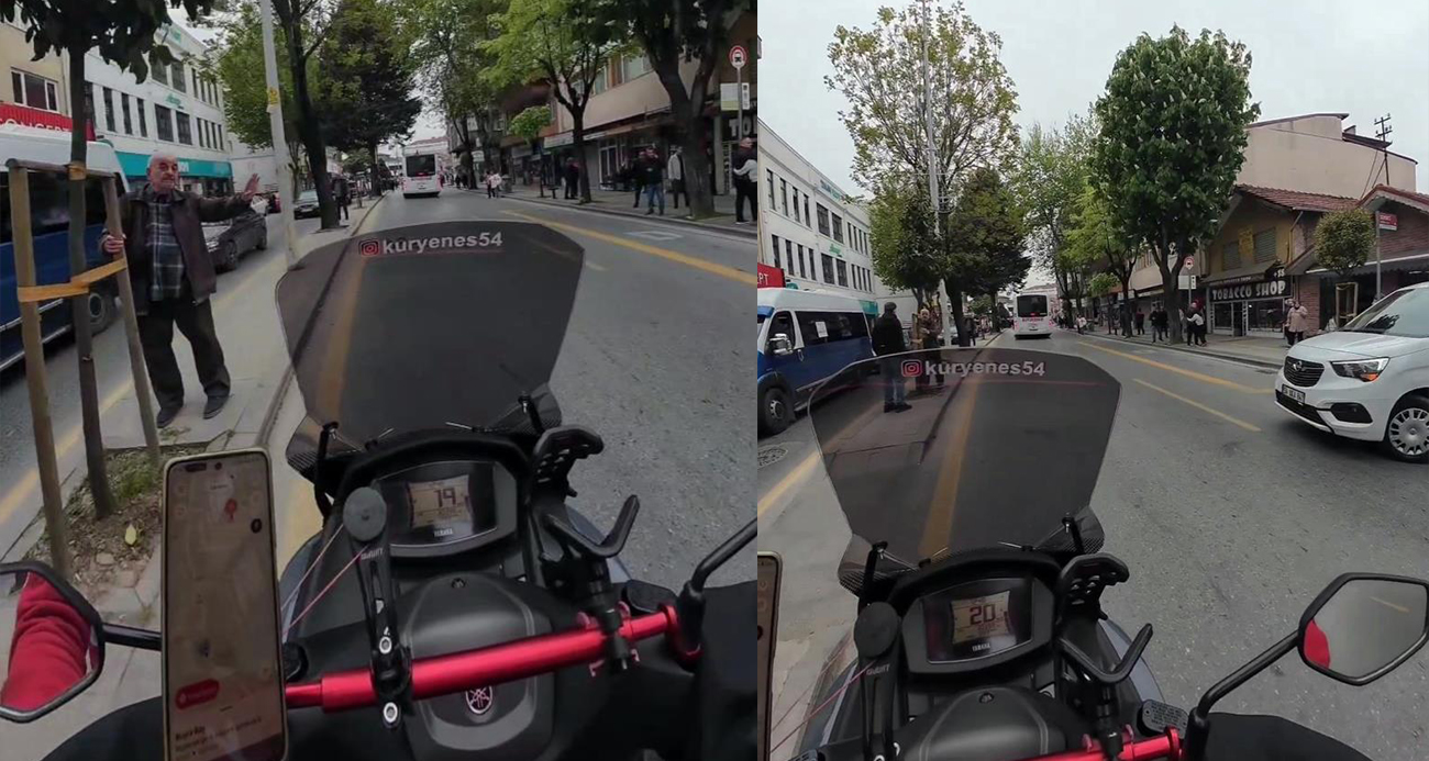 Depreme motosiklet üzerinde yakalandı: Panik anlarını böyle kaydetti