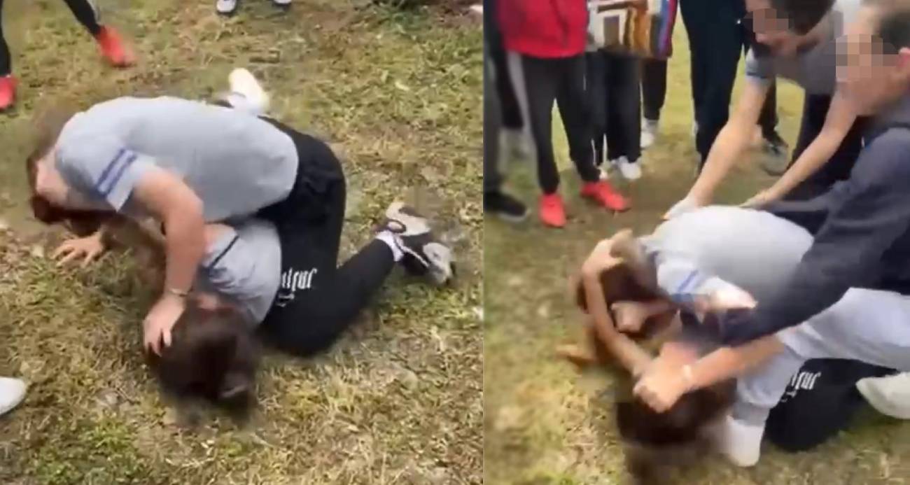 Kız öğrenciler saç saça kavga etti: O anlar kamerada