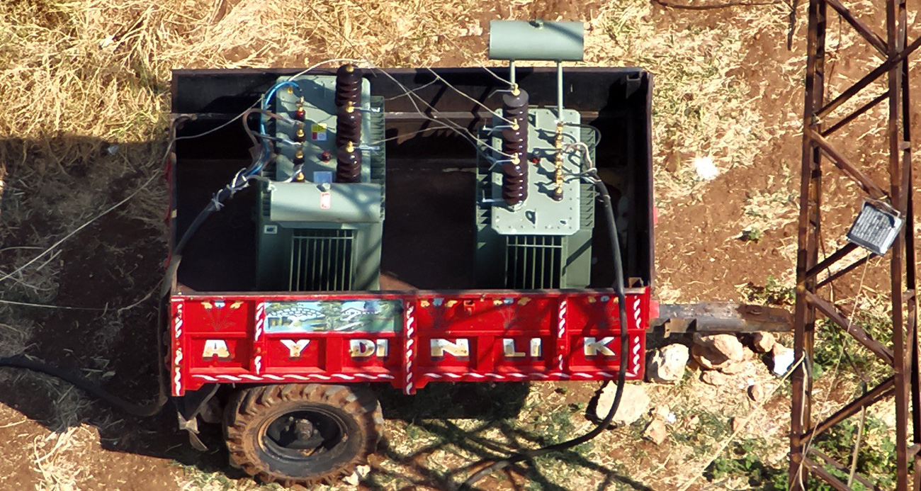 Dronla tespit edilen kaçak trafoyla 200 hanelik elektrik tüketildiği ortaya çıktı
