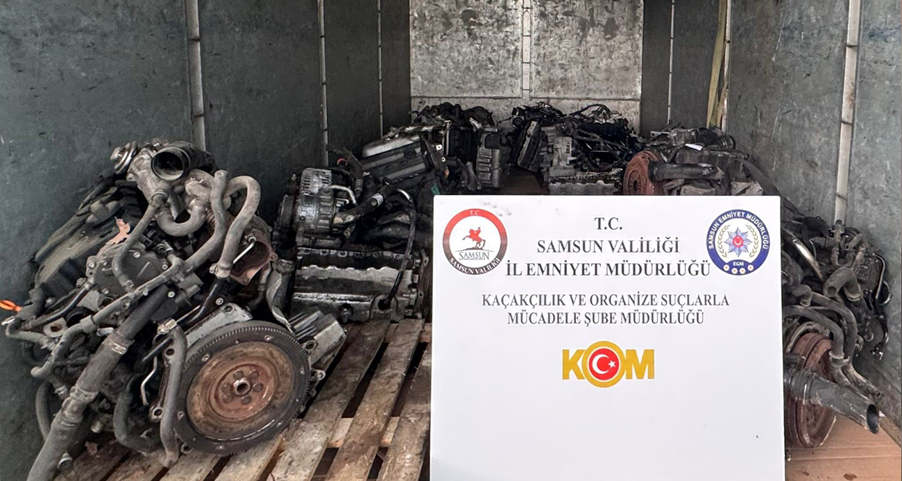 Samsun’da 13 adet gümrük kaçağı lüks araç motoru ele geçirildi
