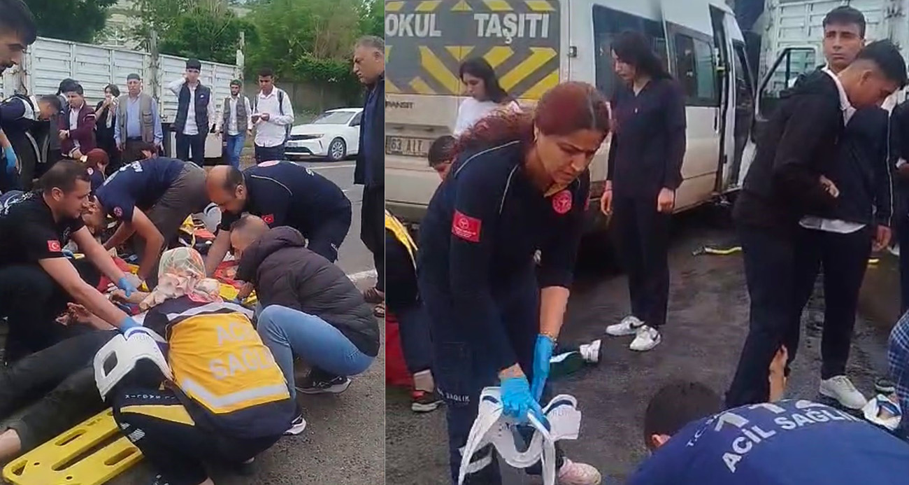 Siverek’te öğrenci servisi tıra çarptı: 6 yaralı