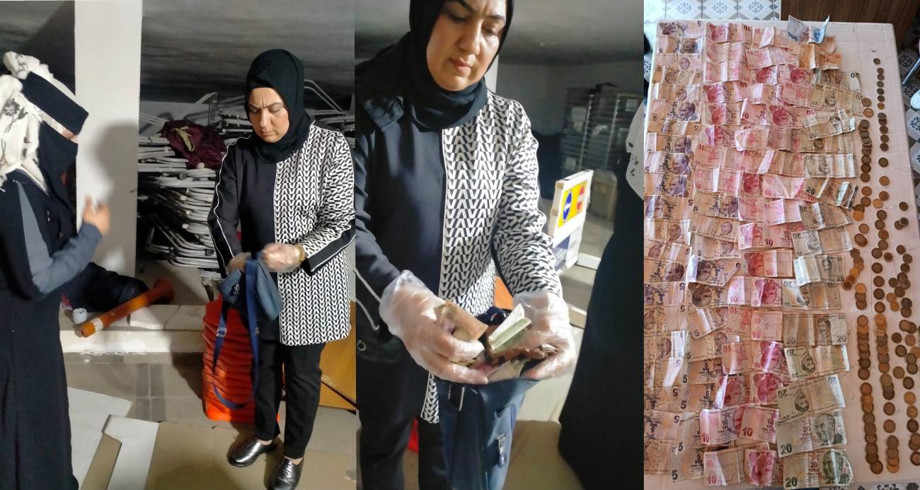 Kadın dilencinin yarım günlük kazancı şaşırttı