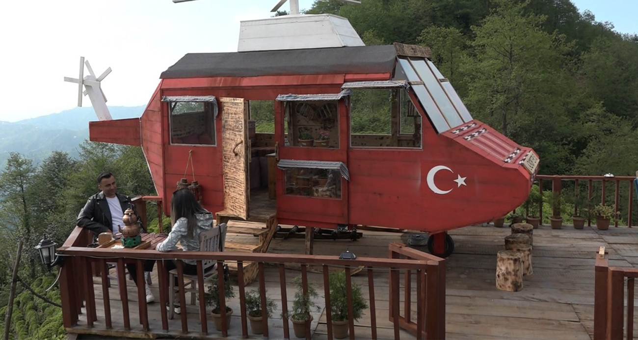 Rizeli’nin dağ başına yaptığı ‘Lazkopter’ ilgi odağı oldu