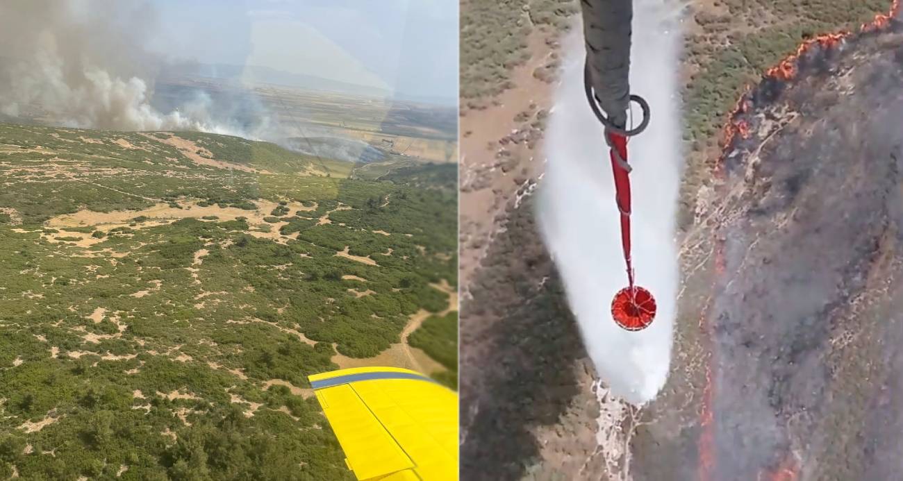Foça’daki ziraat arazisinde yangın çıktı
