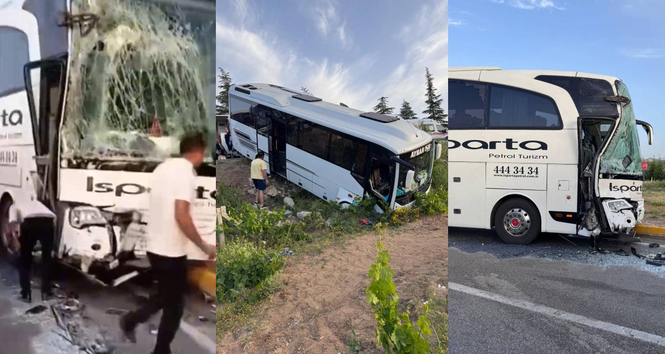 Isparta’da iki yolcu otobüsü çarpıştı: 1’i ağır 27 yaralı
