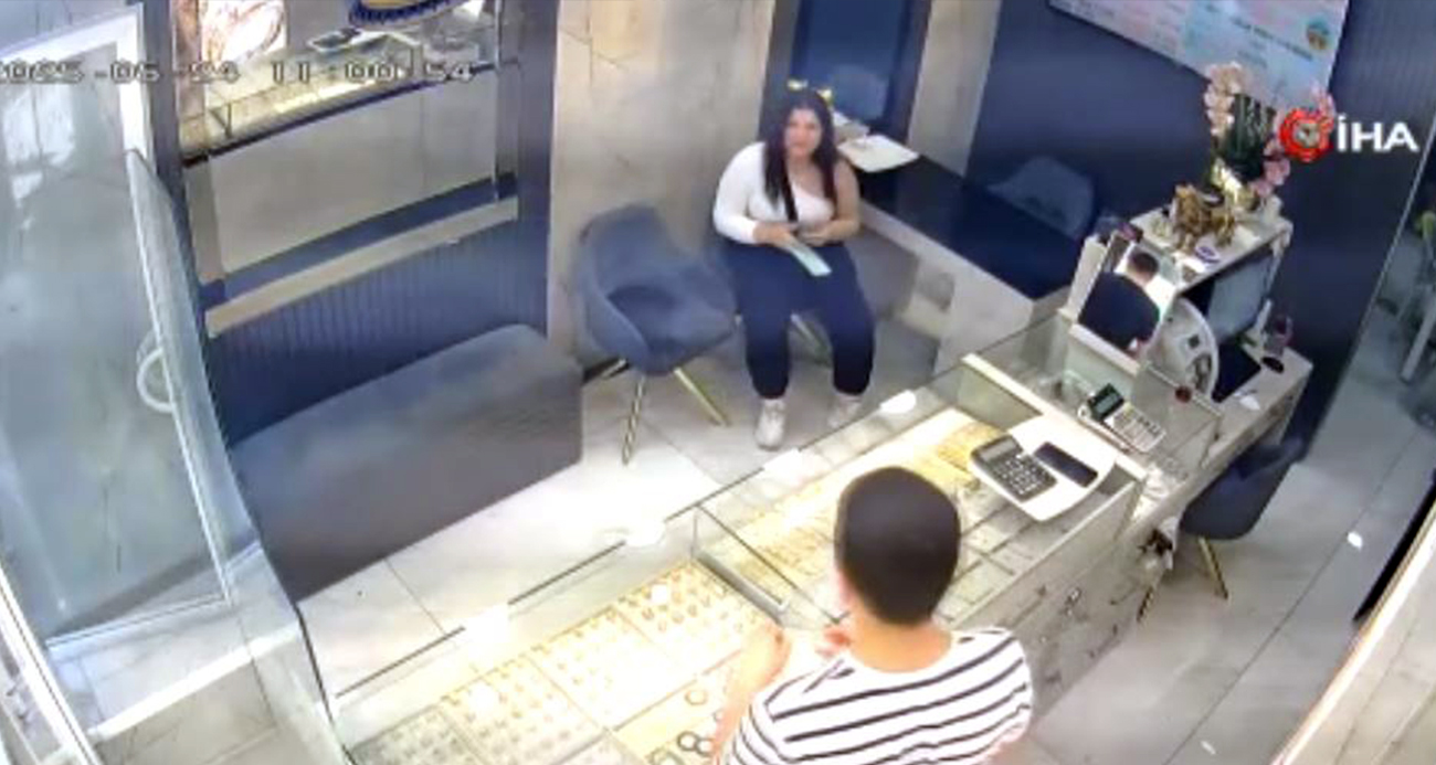 Diyarbakır’da 12 kuyumcuya sahte altın satan kadının o anları güvenlik kamerasına yansıdı