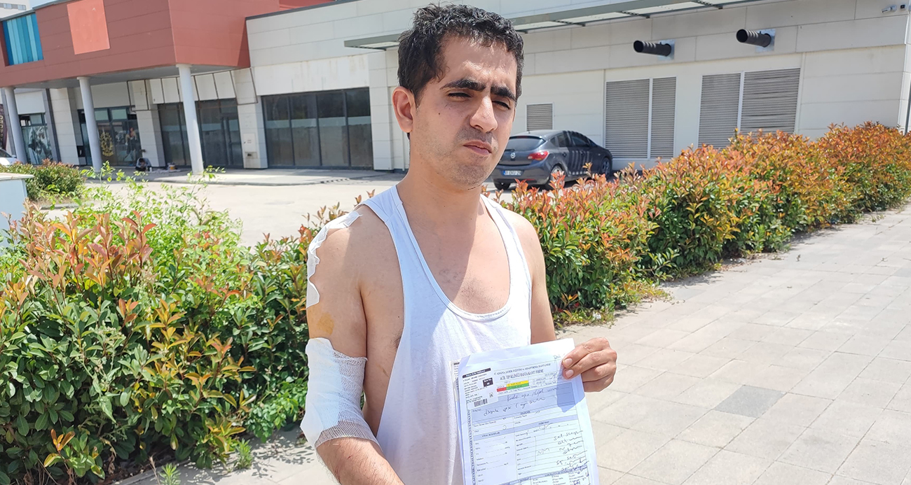 Hastaneye giderken kurt köpeğinin saldırısıyla yaralandı