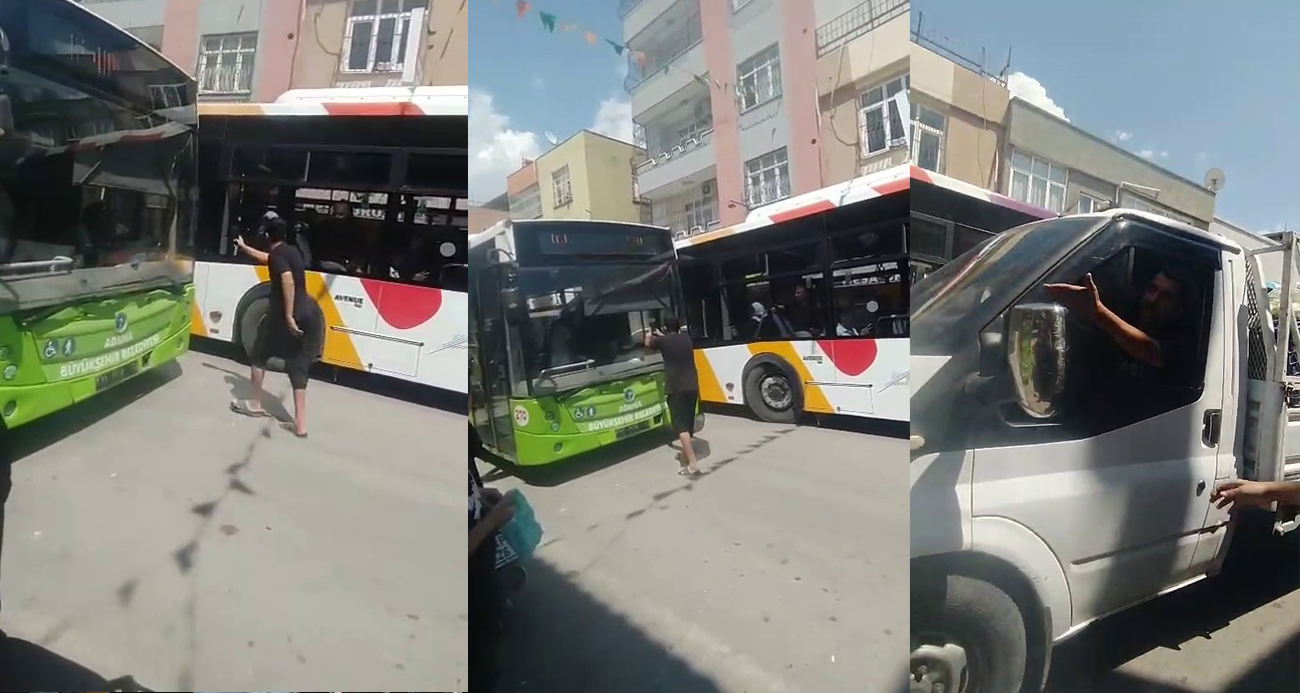 Ters yöne girdi, kadın otobüs şoförüne zorluk yaşattı