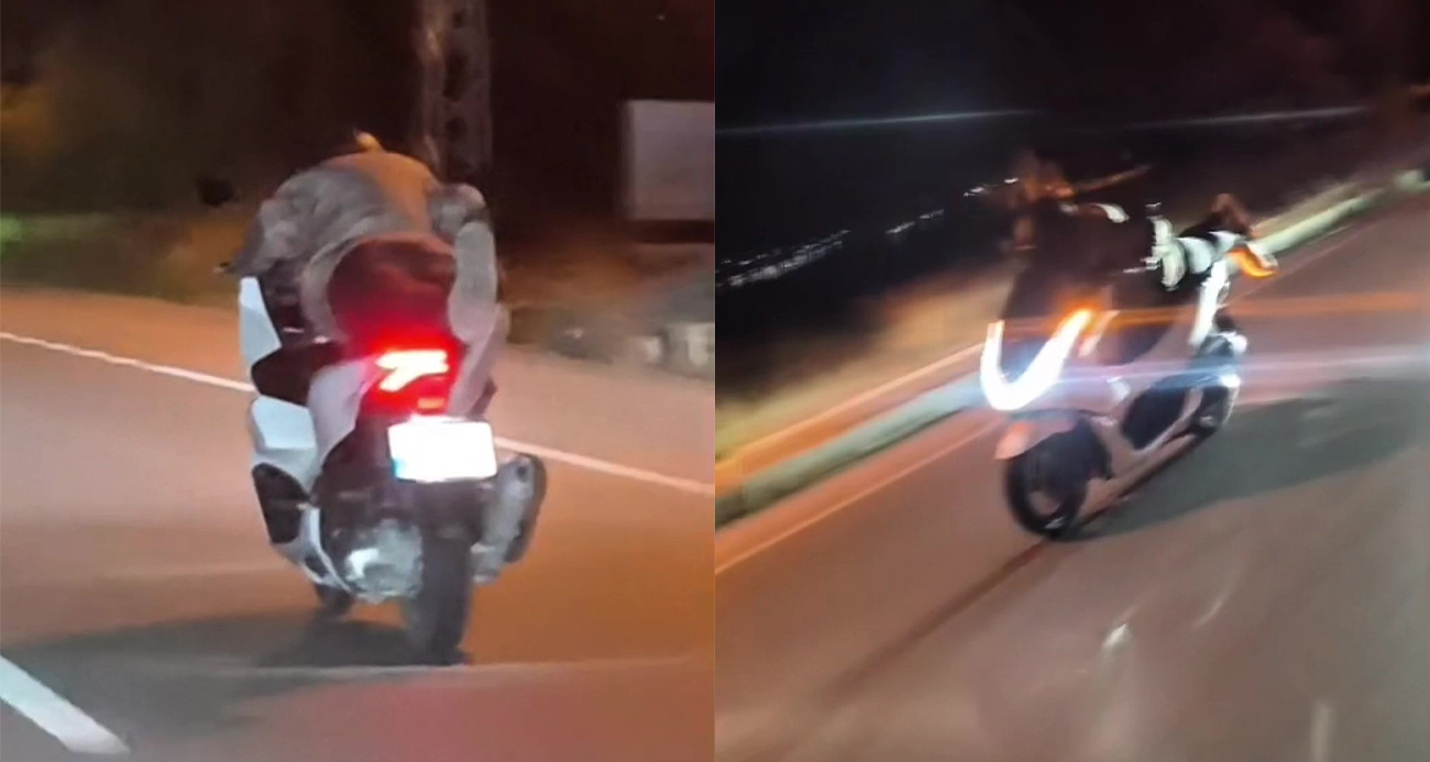 Motosiklet sürücüsü yaptığıyla hayrete düşürdü