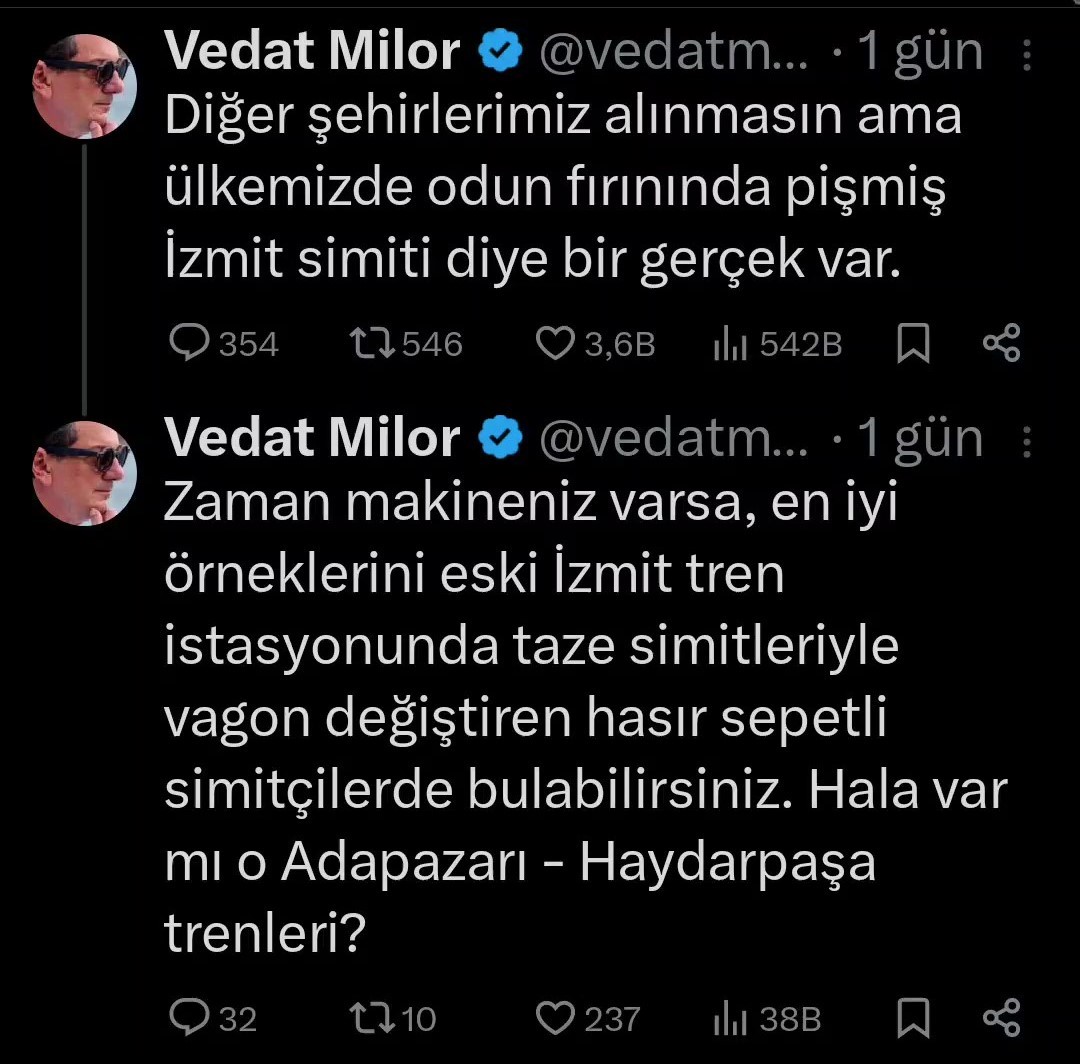 Vedat Milor İzmit simidi övdü, ortalık karıştı