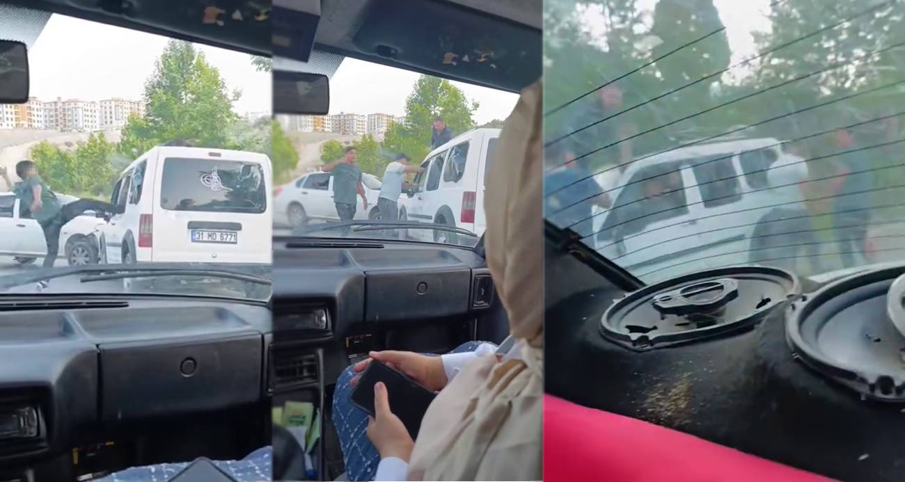 Hayrete düşüren görüntü: Kaza yaptıkları araçtakilere korku dolu anlar yaşattılar