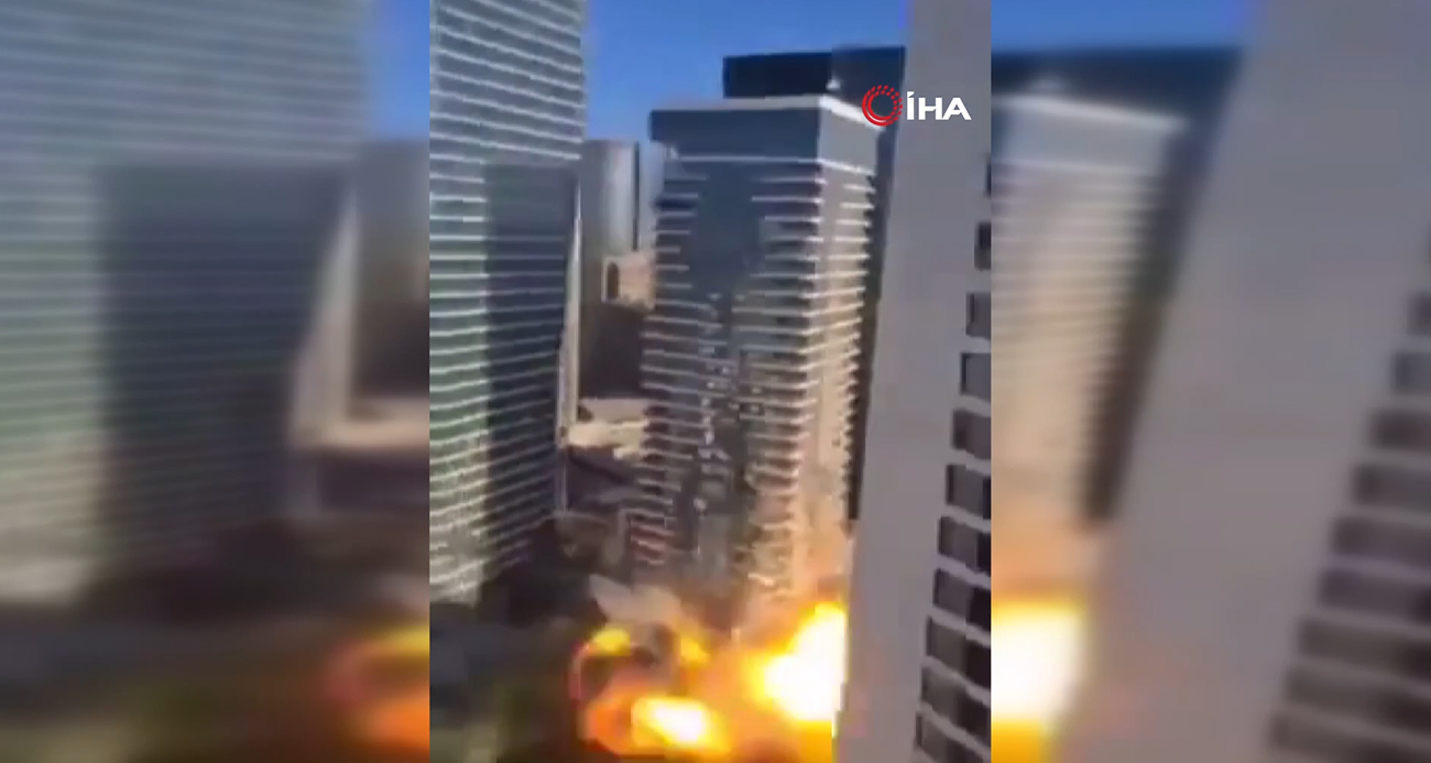 İran'ın Tel Aviv'deki saldırı anı görüntülendi